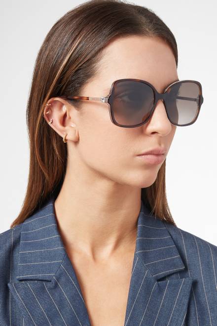 hover state of Judy Square Sunglasses with Swarovski Crystals
