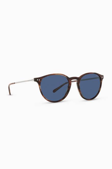 hover state of Wayfarer Round Sunglasses in Steel  