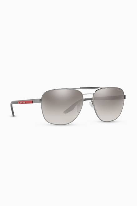 hover state of Aviator Mirror Sunglasses in Metal  