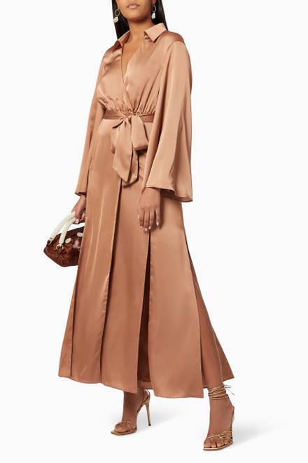 hover state of The Brooksby Shirt Dress in Satin