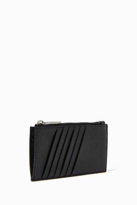 hover state of Diagonal Stripe Card Case in Leather         
