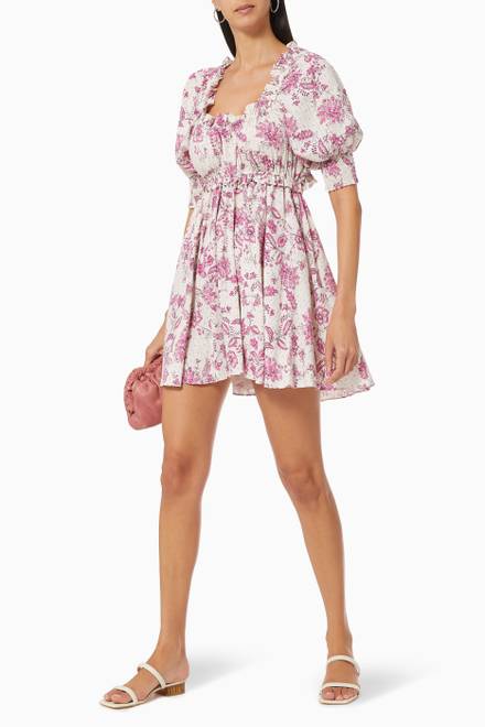 hover state of Ara Linen-blend Mini Dress  
