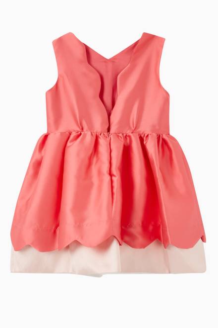 hover state of Scalloped Bodice Dress in Satin   