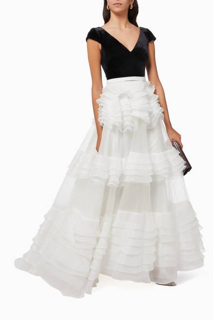 hover state of Ruffle Tiered Gown   
