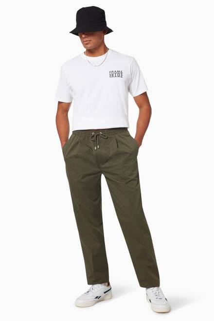 hover state of Relaxed Trousers in Cotton Blend    