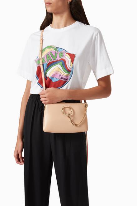 hover state of Small Faye Soft Zippered Shoulder Bag in Supple Lambskin