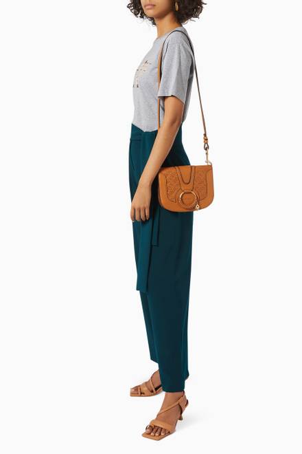 hover state of Hana Mini Shoulder Bag in Signature Vegetable Tanned Leather  