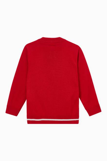 hover state of Logo Zip Sweater in Knit Jacquard  