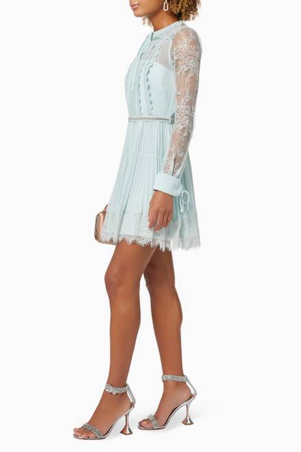 hover state of Lace Trim Mini Dress in Recycled Polyester 