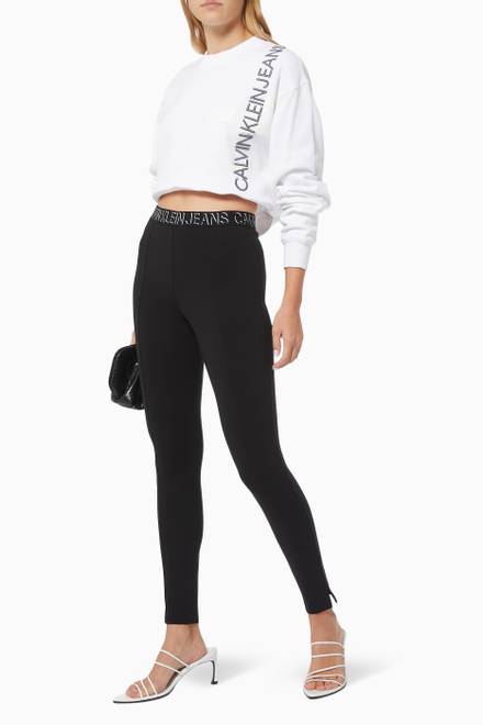 hover state of Logo Waistband Leggings in Milano Jersey   