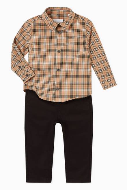 hover state of Microcheck Shirt in Stretch Cotton  