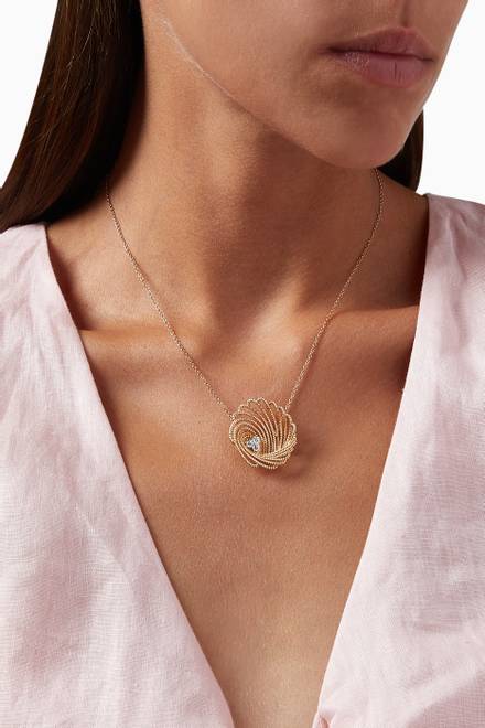 hover state of New Barocco Necklace with Diamonds in 18kt Rose Gold 
