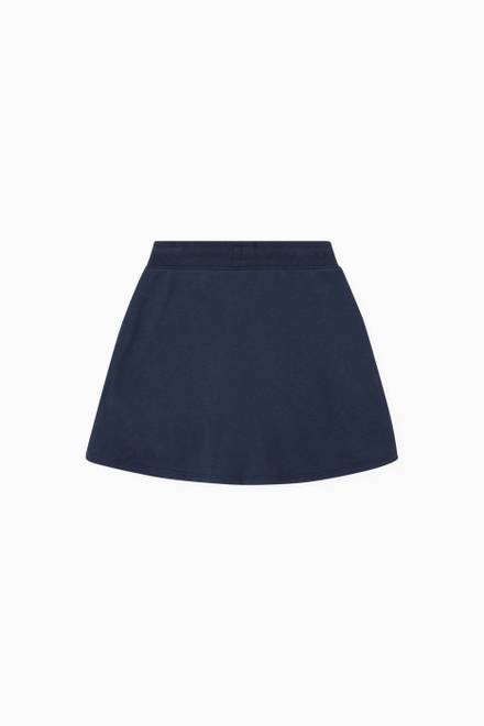 hover state of Drawstring Signature Logo Skater Skirt in Terry