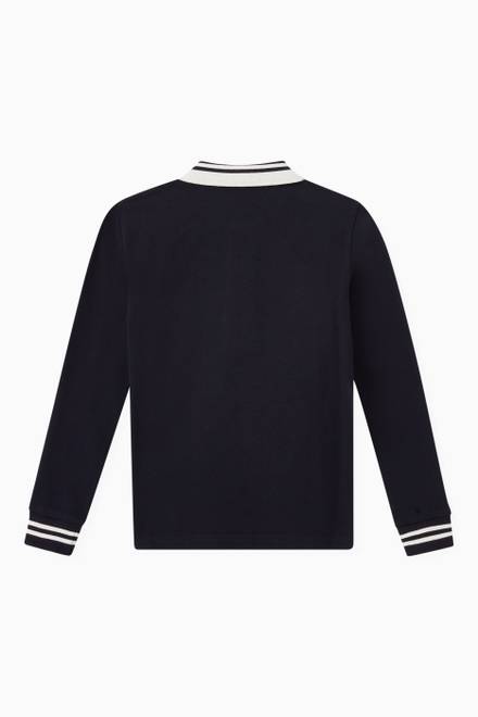 hover state of Logo Collar Sweater in Ribbed Knit
