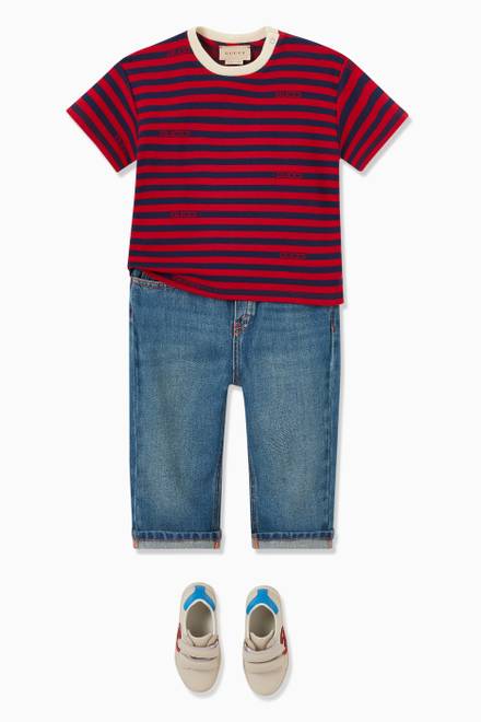 hover state of Baby T-shirt in Striped Cotton    