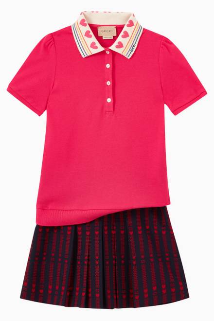hover state of Hearts & Stripes Polo in Stretch Cotton Piquet    