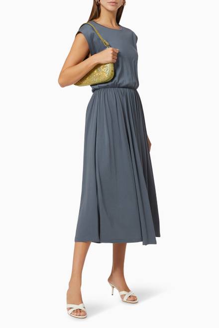 hover state of Gathered Midi Dress in Organic Cotton   