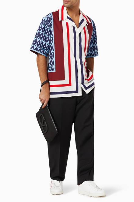 hover state of Foulard Archive Print Bowling Shirt in Silk