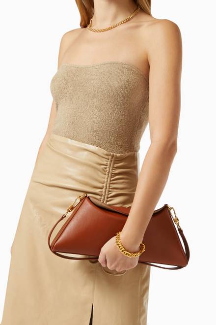 hover state of Noya Baguette Shoulder Bag in Vegan Leather    