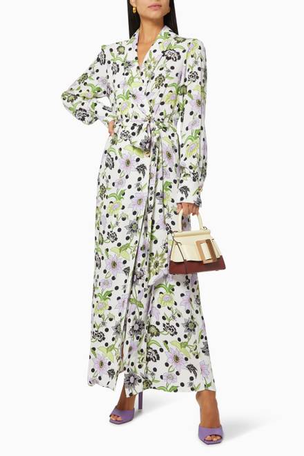 hover state of Florence Maxi Wrap Dress in Crêpe  