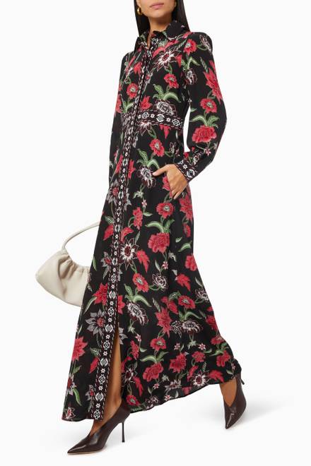 hover state of Ruby Maxi Shirt Dress in Silk  