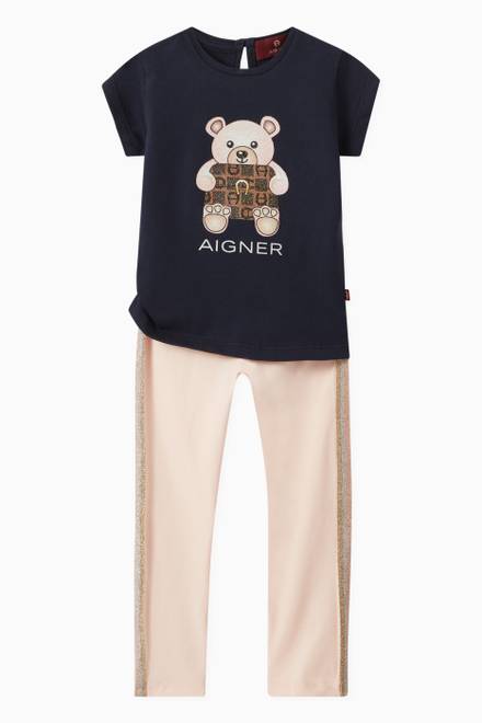 hover state of Teddy Bear Logo Print T-shirt in Cotton