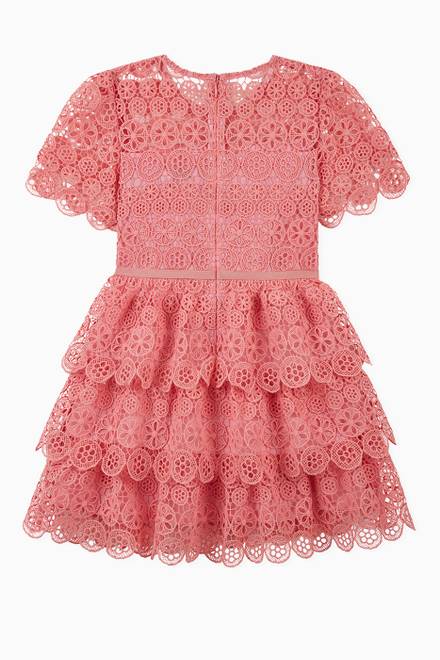 hover state of Circle Lace Mini Dress in Guipure  