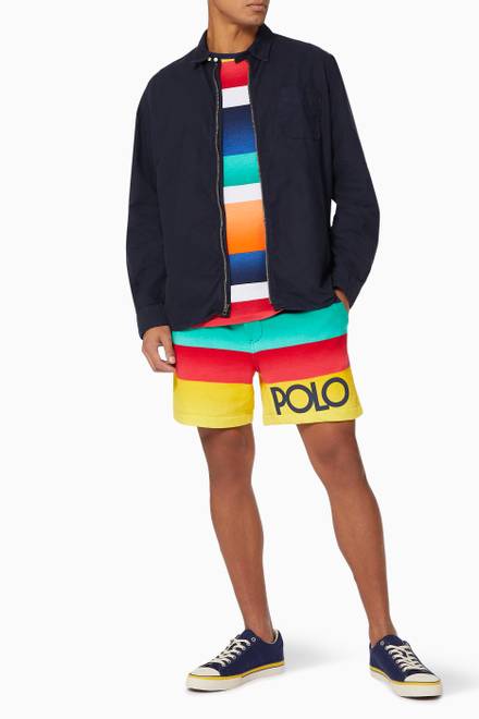 hover state of Striped Shorts in Fleece Jersey 
