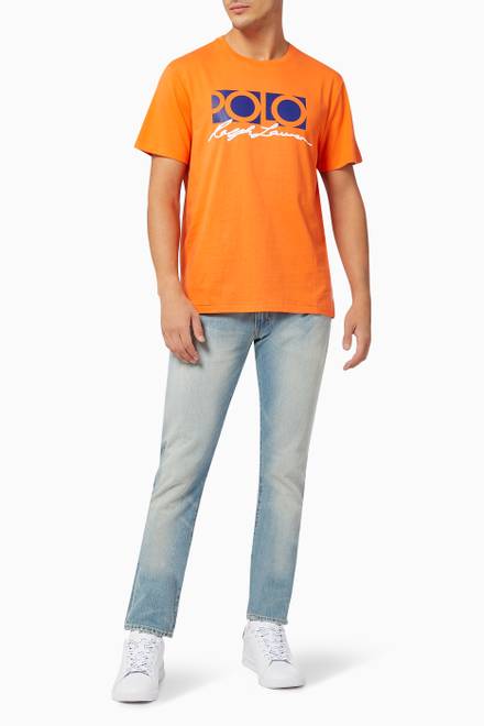 hover state of Slim Fit Logo T-shirt in Cotton Jersey      