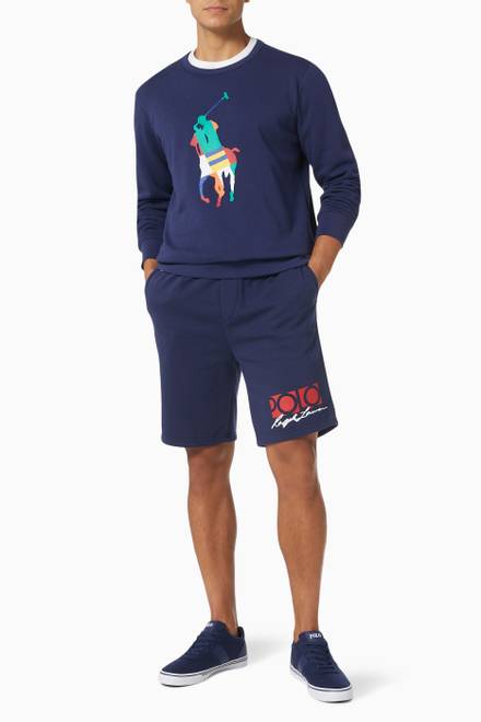 hover state of Polo Logo Sweatshorts in Cotton Blend Fleece