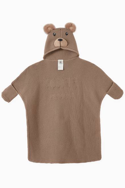 hover state of Bear Hood Blanket in Cotton Knit 