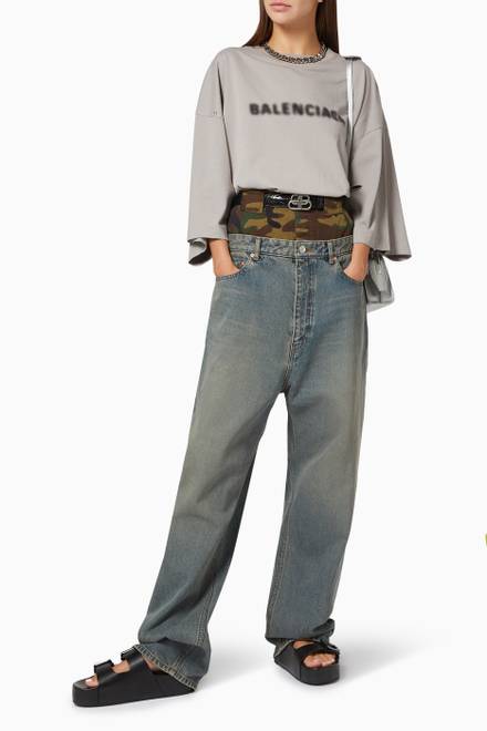 hover state of Double Waistband Pants in Organic Japanese Denim 