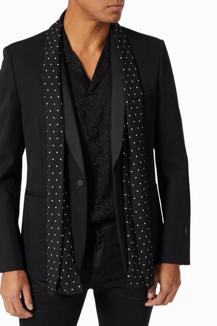hover state of Cassandra Dotted Evening Scarf in Silk Satin     