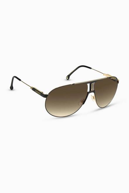 hover state of Panamerika65 Aviator Sunglasses in Stainless Steel 