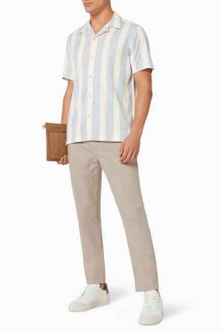 hover state of Zoomin Shirt in Striped Viscose Linen Blend