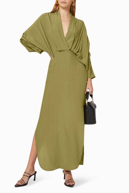 hover state of Plunge Dress in Sustainable Rayon    