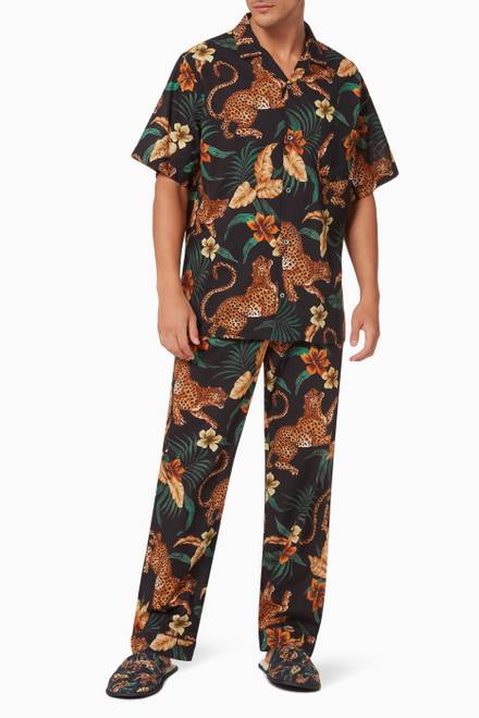 hover state of Pyjama Pants in Soleia Leopard Print Cotton  