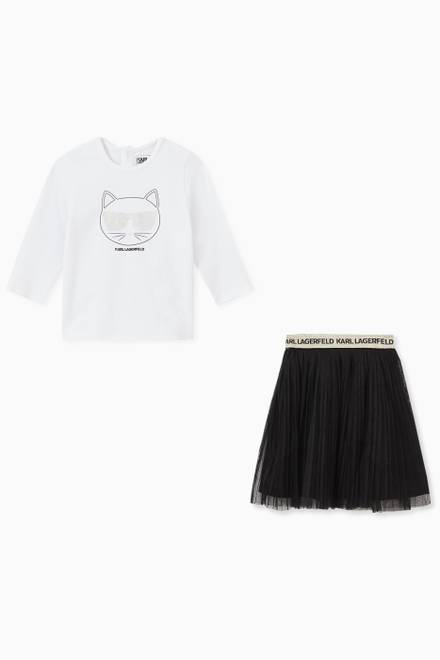 hover state of T-shirt & Skirt Set in Jersey & Tulle   