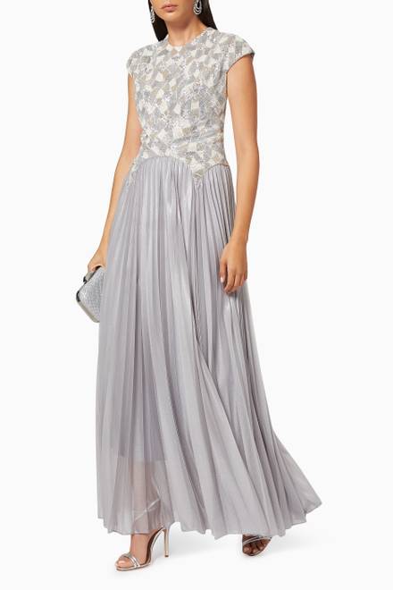 hover state of Embellished Maxi Dress in Chiffon   