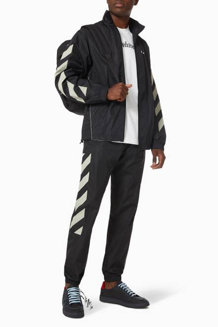 hover state of Diagonal Track Jacket in Nylon   