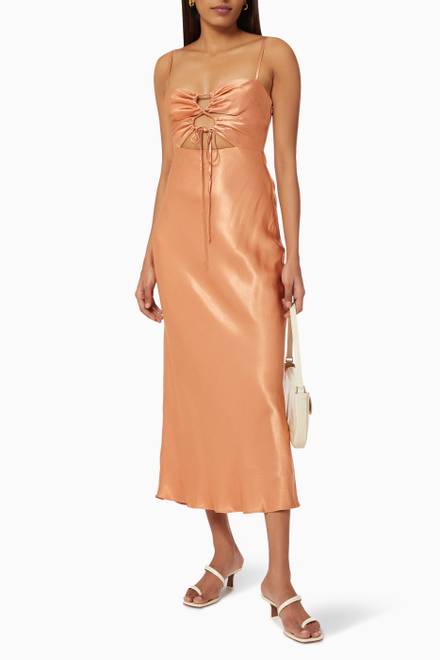 hover state of Eloise Midi Dress in Viscose Satin