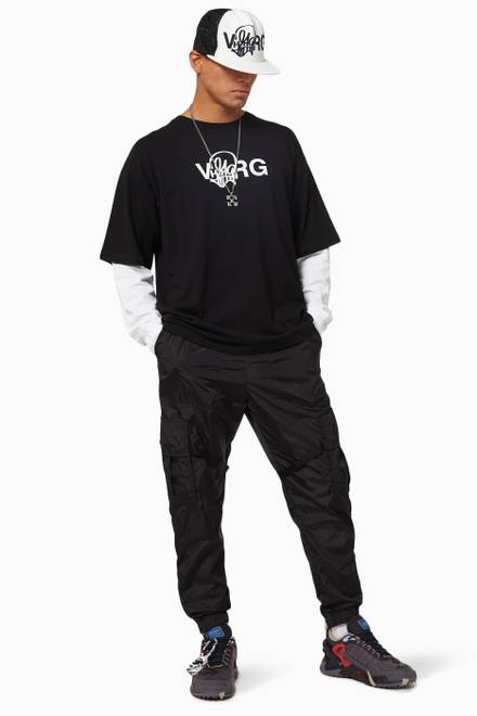 hover state of x Katsu Double Sleeve T-shirt in Cotton Jersey 