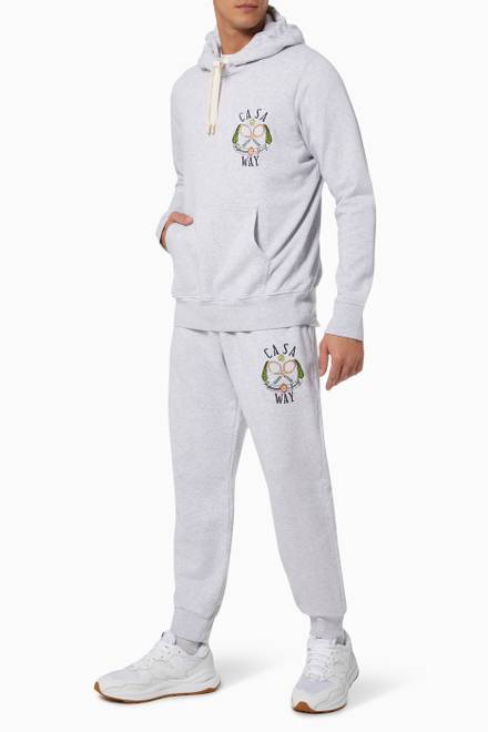 hover state of Casaway Tennis Club Embroidered Hooded Sweatshirt in Cotton Terry     