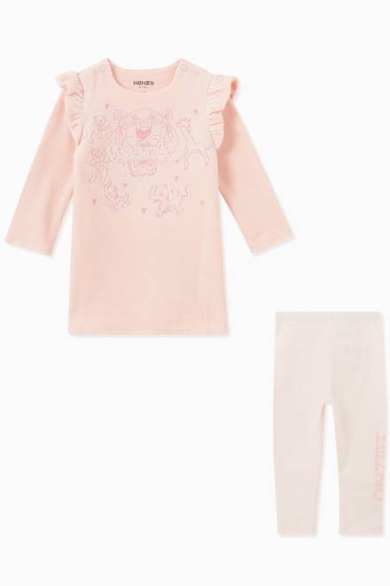 hover state of Tiger & Friends Embroidered Set in Cotton    