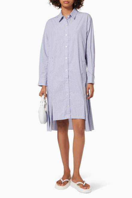 hover state of Asymmetric Panelled Shirt Dress in Cotton 