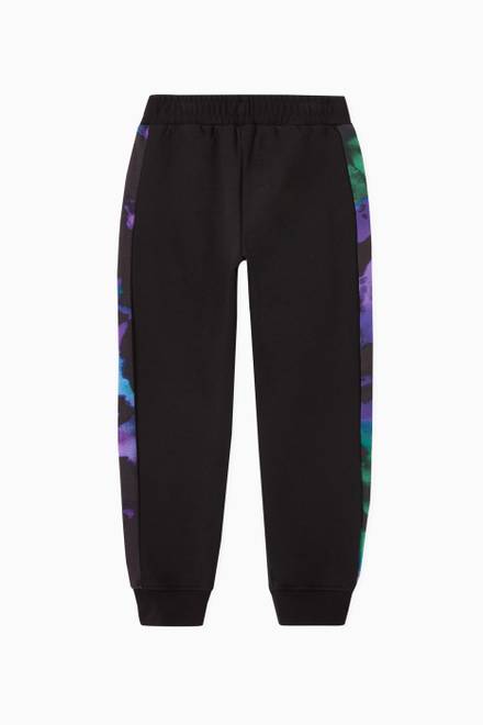 hover state of Abstract Side Print Logo Sweatpants in Cotton Fleece  