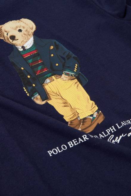 hover state of Polo Bear Long Sleeve T-shirt in Cotton Jersey