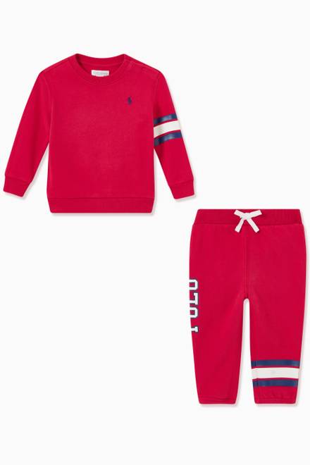 hover state of Polo Logo Tracksuit in Cotton Blend Fleece  