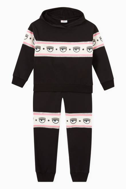 hover state of Eye Logo Tape Track Pants in Fleece