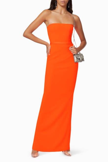 hover state of Cassidy Column Gown in Satin Crepe    